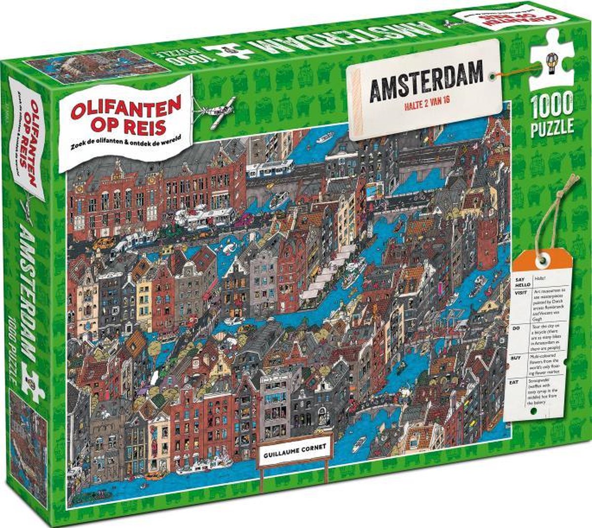 Legpuzzel Olifanten op Reis - Amsterdam (halte 2 van 16, 1000 stukjes)